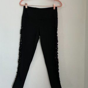 black ruffle leggings